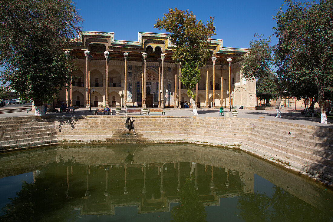 Bolo Hauz Mosque, UNESCO World Heritage Site, Bukhara, Uzbekistan, Central Asia, Asia