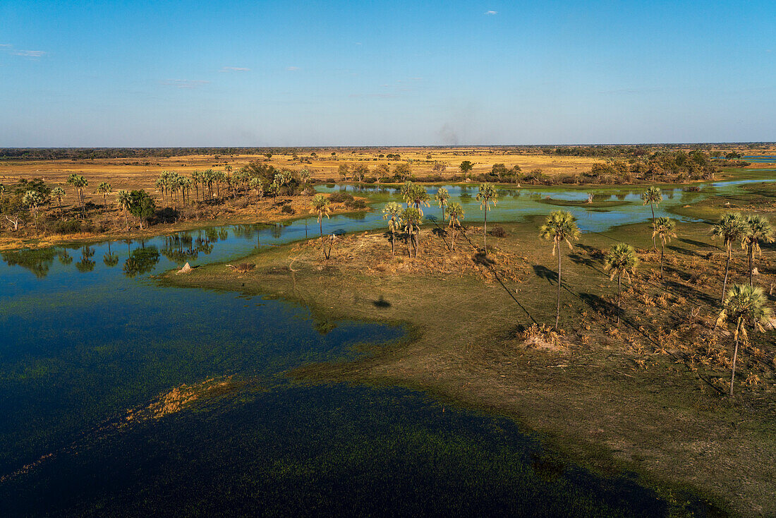 Aerial view of the Okavango Delta, UNESCO World Heritage Site, Botswana, Africa