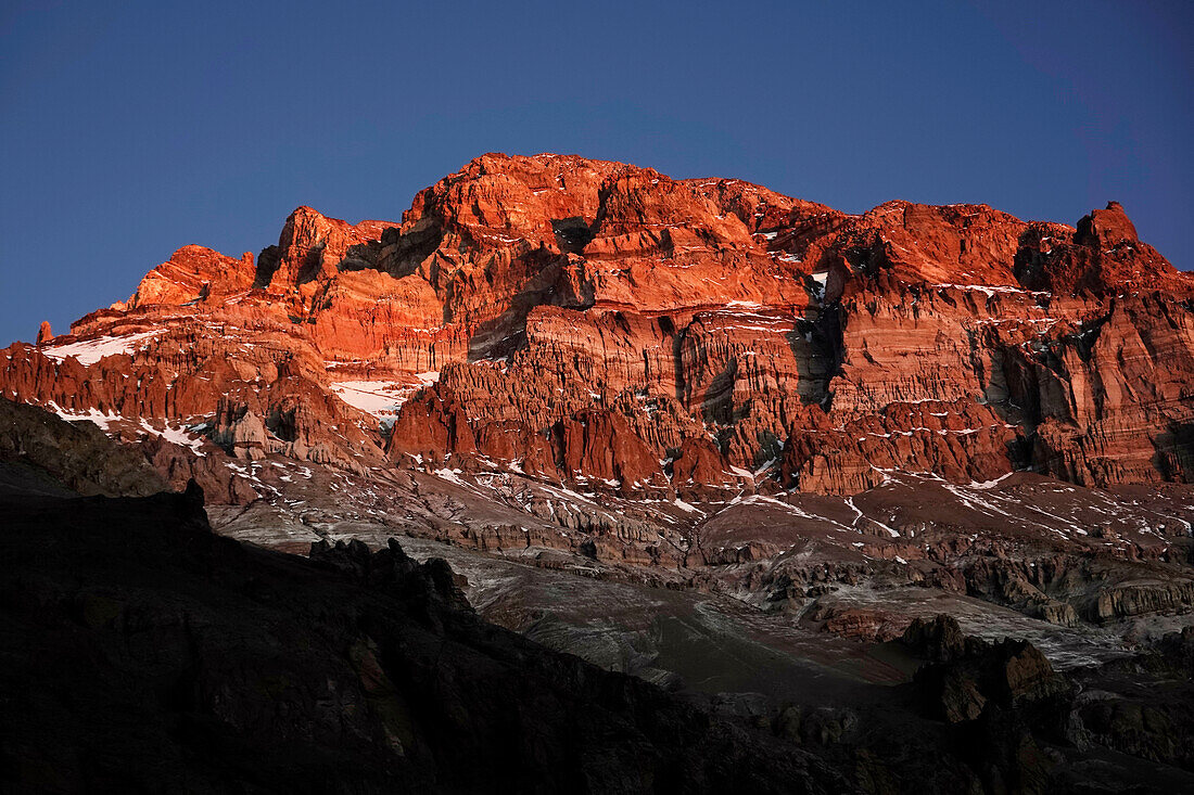 Aconcagua, 6961 metres, the highest mountain in the Americas and one of the Seven Summits, Andes, Argentina, South America