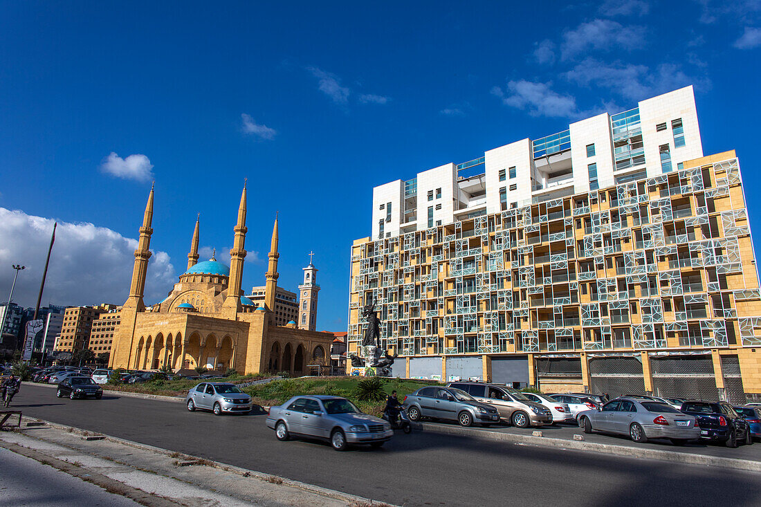 Mohammed al-Amine Sunni Moschee und Nachbargebäude, Beirut, Libanon, Naher Osten