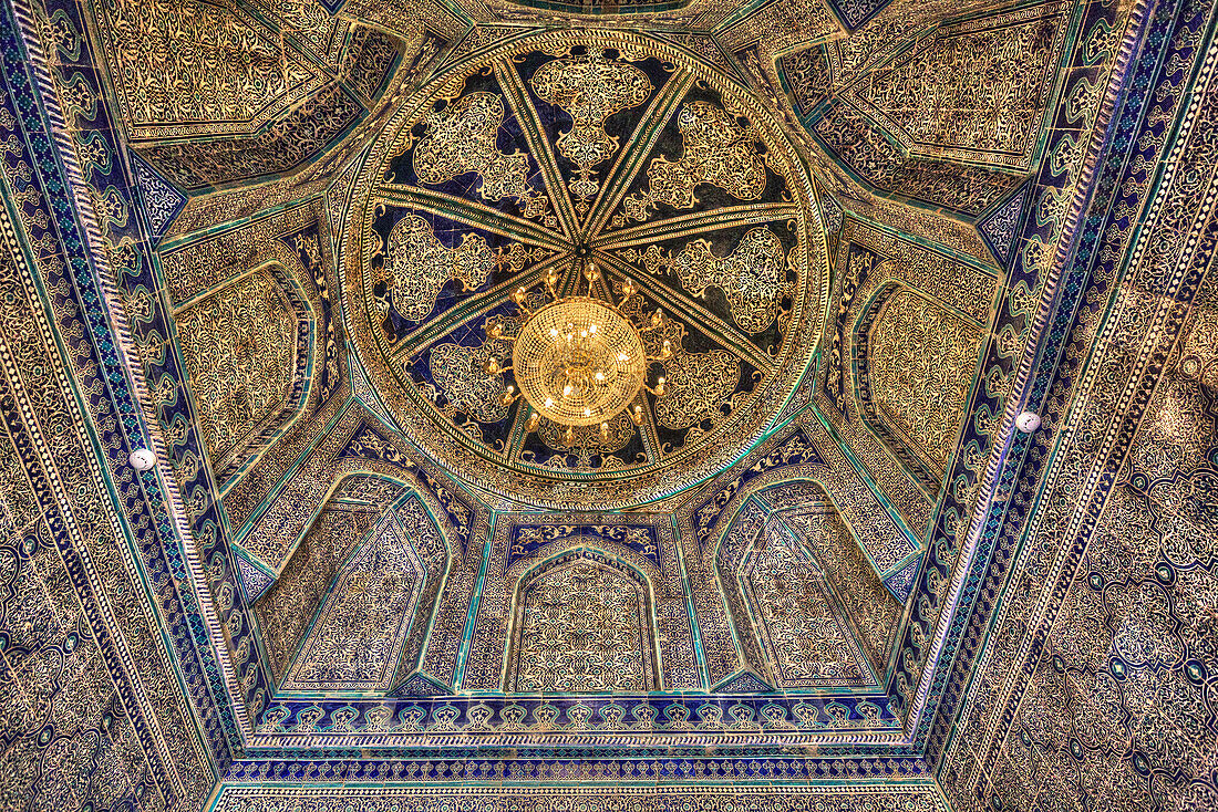 Ceiling, Interior, Pakhlavon Mahmud Mausoleum, Ichon Qala (Itchan Kala), UNESCO World Heritage Site, Khiva, Uzbekistan, Central Asia, Asia