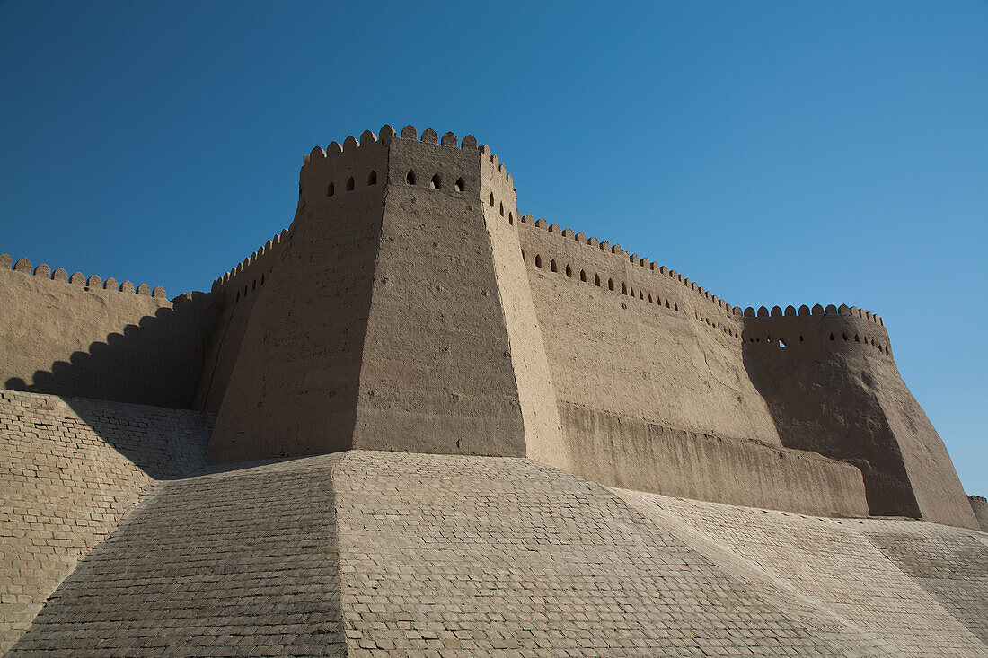 Festungsmauer, Ichon Qala (Itchan Kala), UNESCO-Welterbestätte, Chiwa, Usbekistan, Zentralasien, Asien
