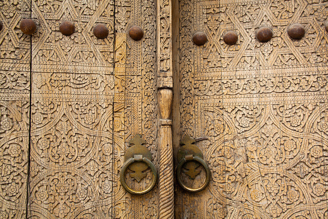 Alte Tür, Tasch Khauli Palast, 1830, Ichon Qala (Itchan Kala), UNESCO-Welterbe, Chiwa, Usbekistan, Zentralasien, Asien