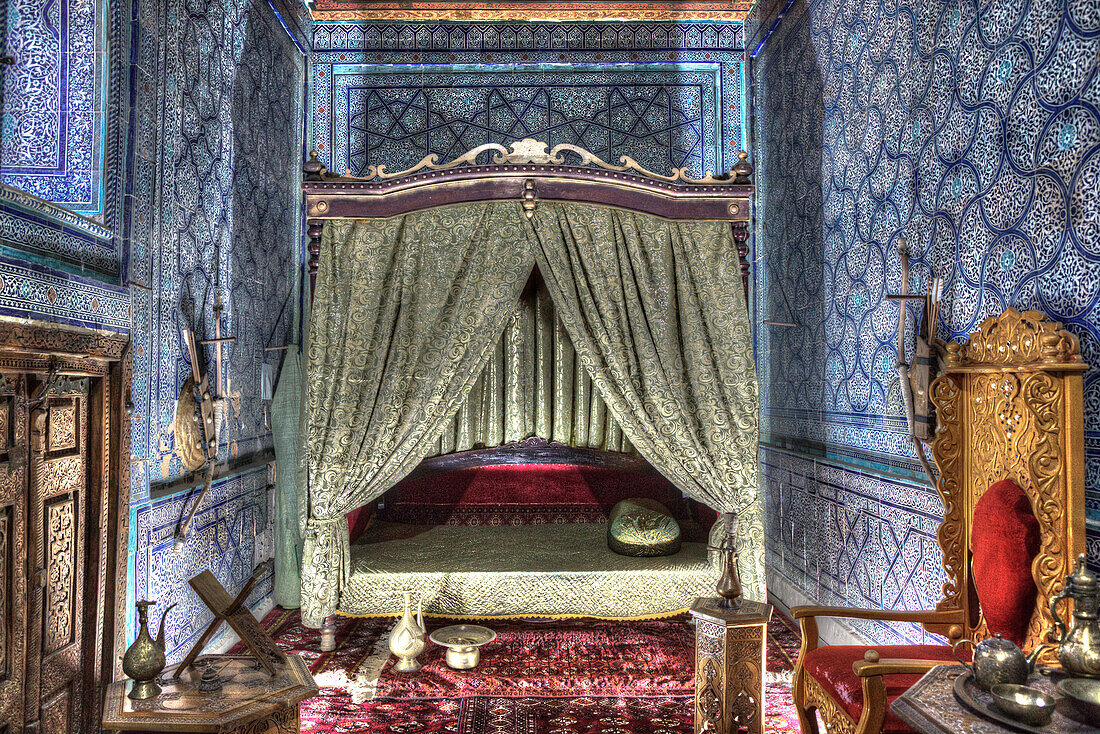 Das Schlafgemach des Emirs, Tasch Khauli Palast, 1830, Ichon Qala (Itchan Kala), UNESCO-Welterbe, Chiwa, Usbekistan, Zentralasien, Asien