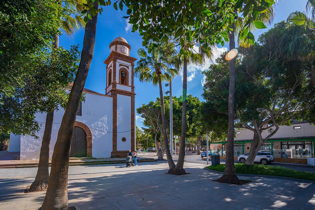 Blick auf die Iglesia de Nuestra Senora de Antigua Kirche, Antigua, Fuerteventura, Kanarische Inseln, Spanien, Atlantik, Europa