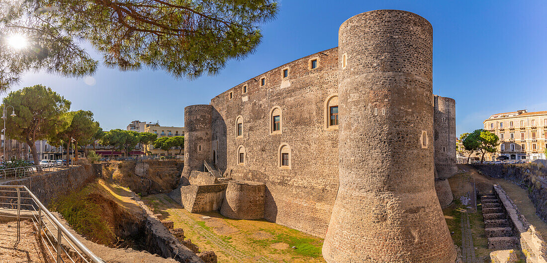 Blick auf das Castello Ursino, Catania, Sizilien, Italien, Mittelmeer, Europa