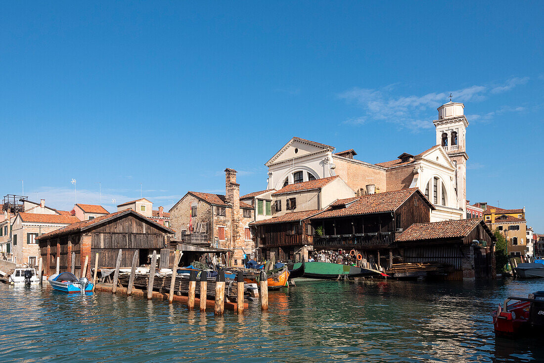 Der Squero von San Trovaso in Venedig, Venetien, Italien, Europa