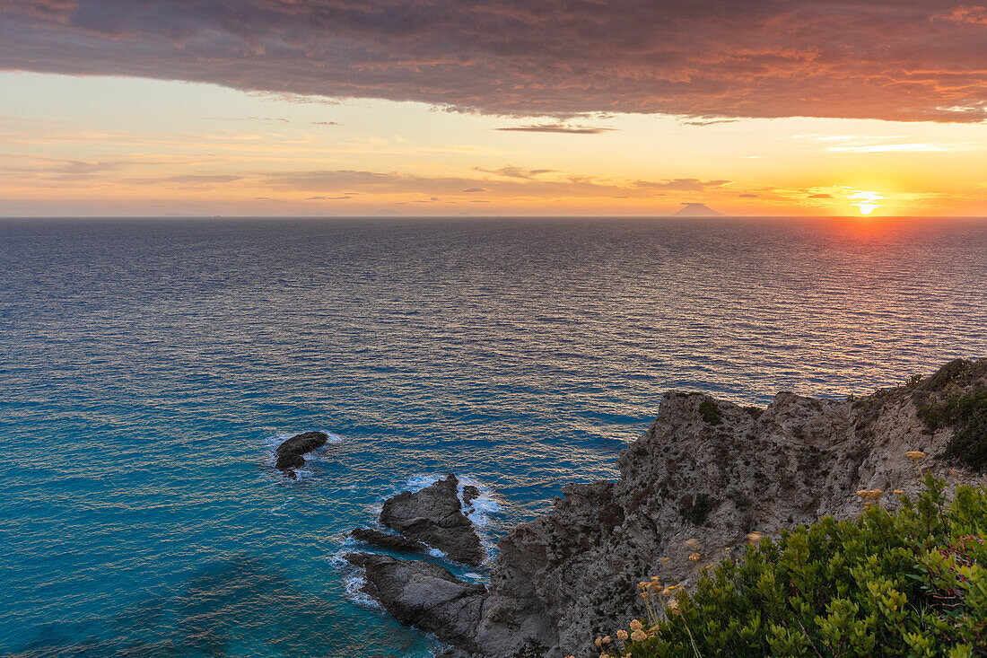 Sunset at Capo Vaticano, Province of Vibo Valentia, Calabria, Italy