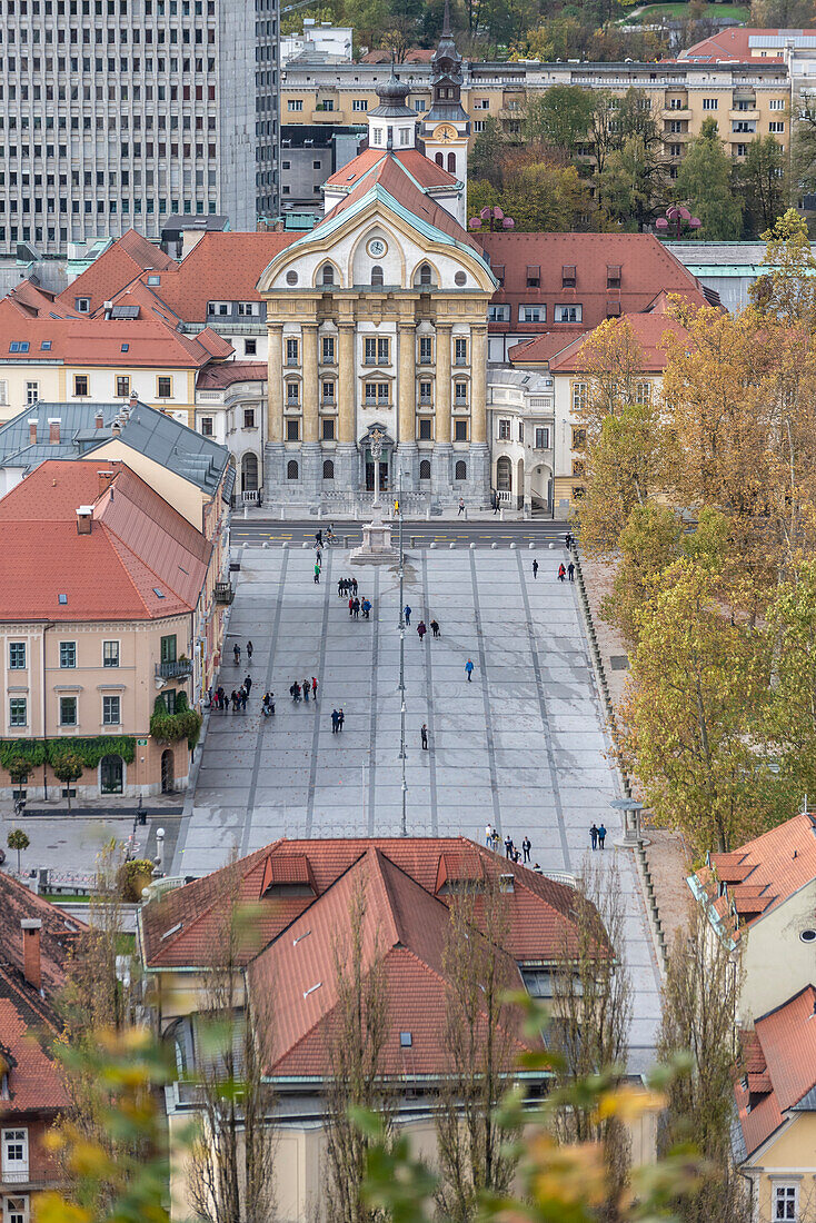 The view of Park Zvezda from the Castle, Ljubiana, Slovenia, Europe