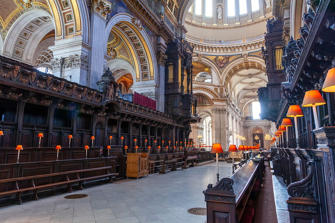 The choir of St. Paul’s Cathedral, London, Great Britain, UK