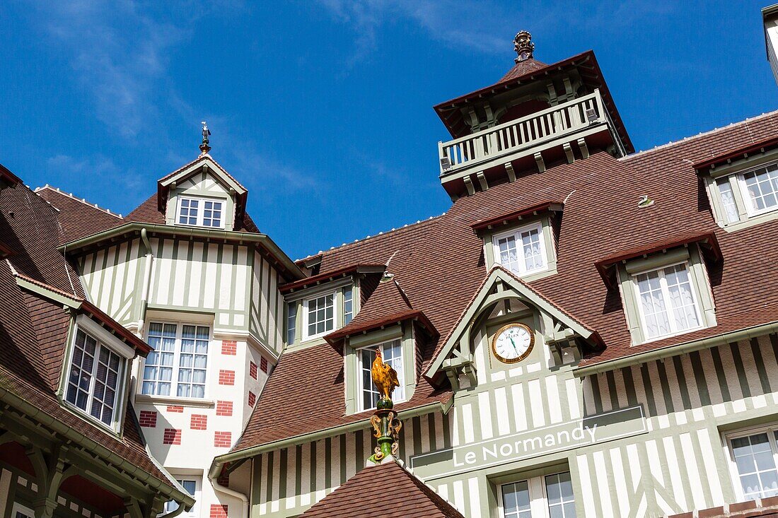 Facade of the hotel barriere le normandy in deauville, luxury hotel, 5-star hotels, calvados, normandy, france
