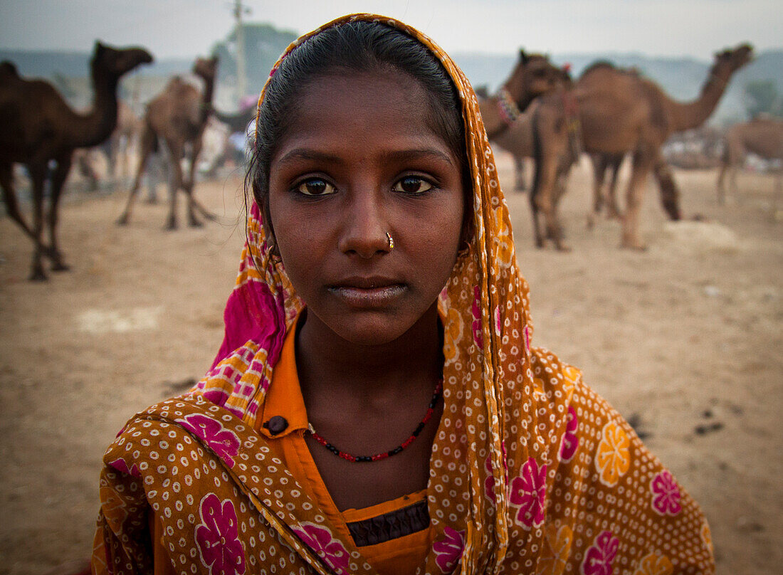 Auf dem Gelände des Kamelmarktes in Pushkar