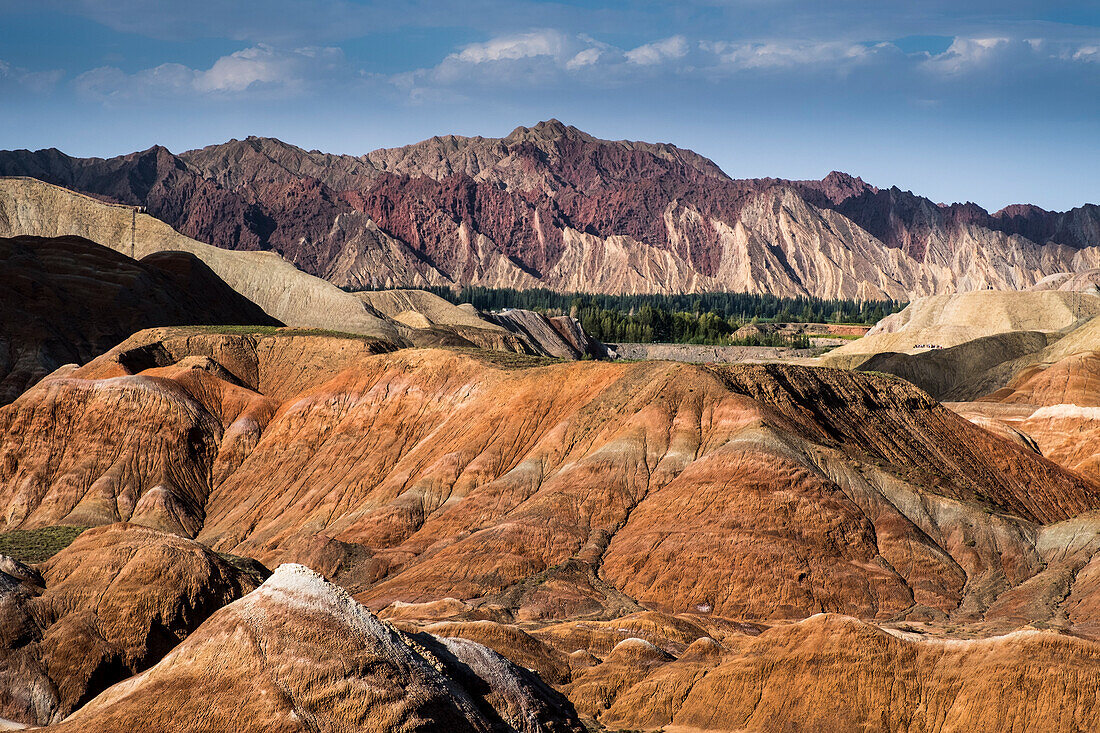 Beautiful light during sunset at the Rainbow Mountains of Zhangye Danxia National Geological Park