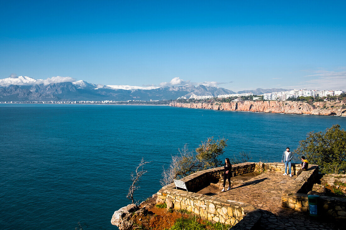 Antalya in the Bay of Antalya with the Beydaglar Mountains, in the western extension of the Taurus Mountains.