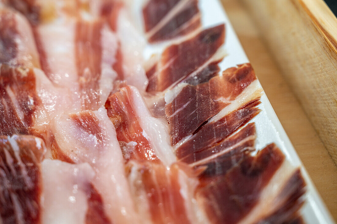 Production of iberian ham (cured ham), Puerto Gil, Spain