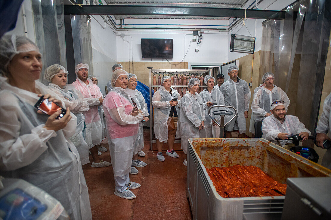 Production of iberian ham (cured ham), Puerto Gil, Spain