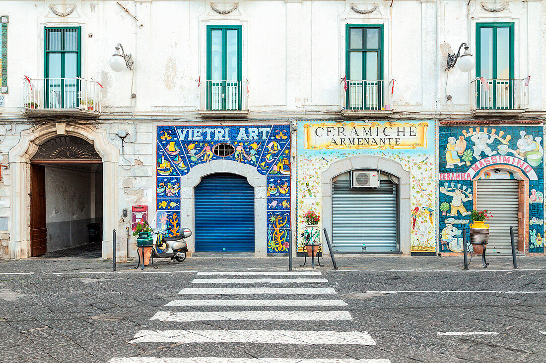 The traditional Pottery shops of Vietri sul Mare, Salerno province, Campania region, Italy, Europe