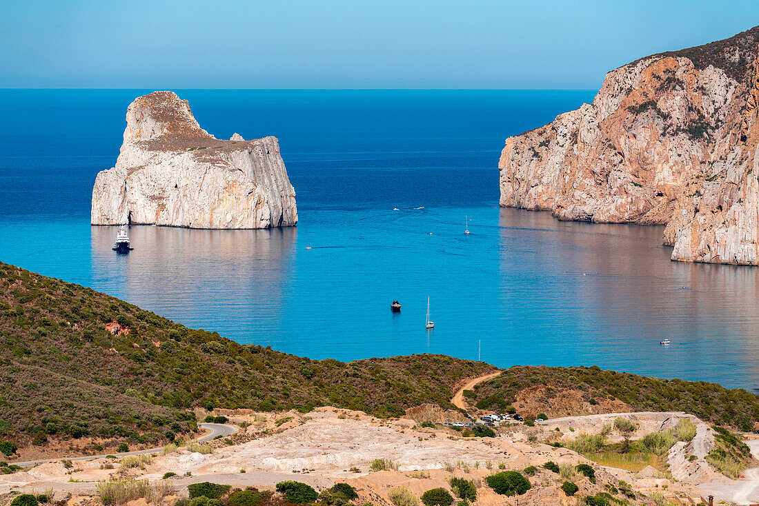 Rock of Pan di Zucchero, Masua, Iglesias, Sud Sardegna province, Sardinia, Italy, Europe.