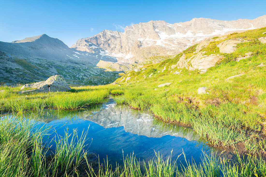 Levanne in early morning, Valle dell Orco, Gran Paradiso National Park, Province of Turin, Piedmont, Italian alps, Italy