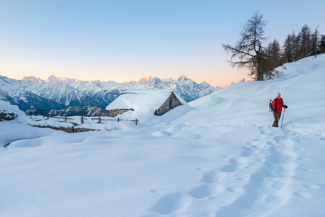 Alpe Pilaz at dawn, La Magdeleine, Valtournenche, Valle d Aosta, Italian alps, Italy