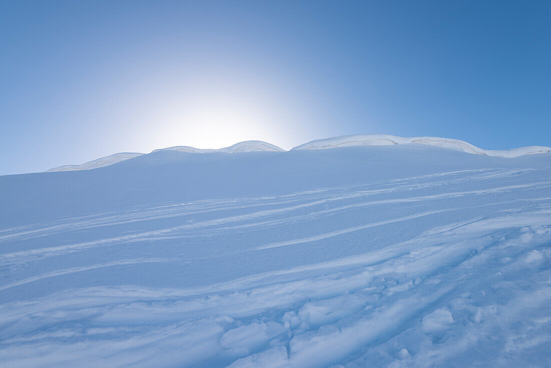 The snowy ridge near Passo Tartano, Val Tartano, Valtellina, province of Sondrio, Italian alps, Italy