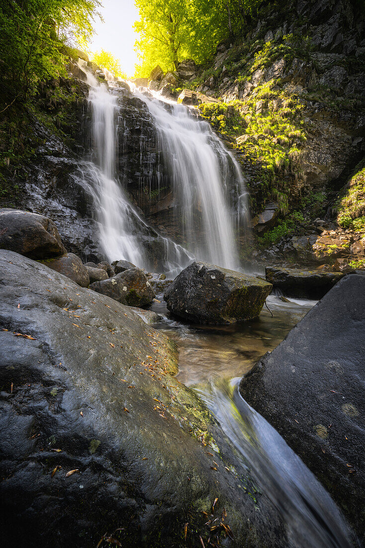 Die Wasserfälle der Dardagna, Regionalpark Corno Alle Scale, Lizzano in Belvedere, Provinz Bologna, Emilia Romagna, Italien, Europa