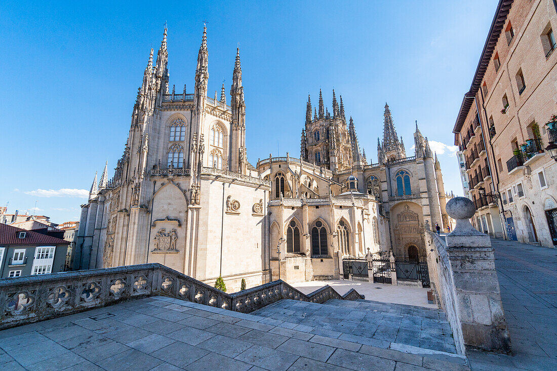 Die gotische Kathedrale Santa Maria in Burgos. Burgos, Kastilien und León, Spanien, Europa.