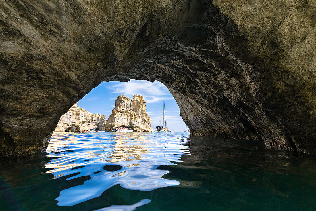 Kleftiko cave (Plaka, Milos Island, Cyclades Islands, Greece, Europe)