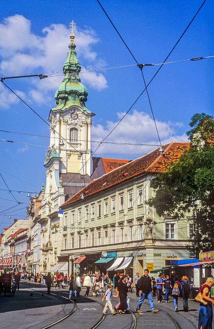 parish church of stadtpfarrkirche, in the street Herrengasse, Graz, Austria