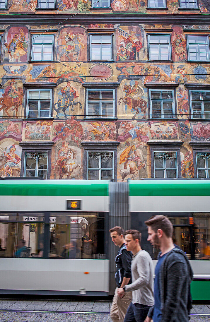 Gemalte Haus, bemaltes Haus, in der Herrengasse, Graz, Österreich