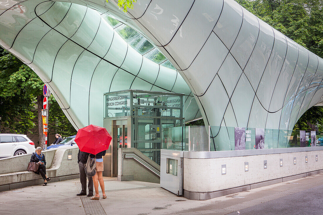 Hungerburgbahn station funicular railway, architect Zaha Hadid, Innsbruck, Tyrol, Austria