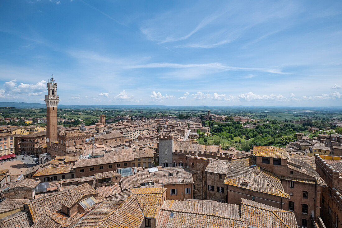 Italy, Tuscany, Siena, Mangia tower