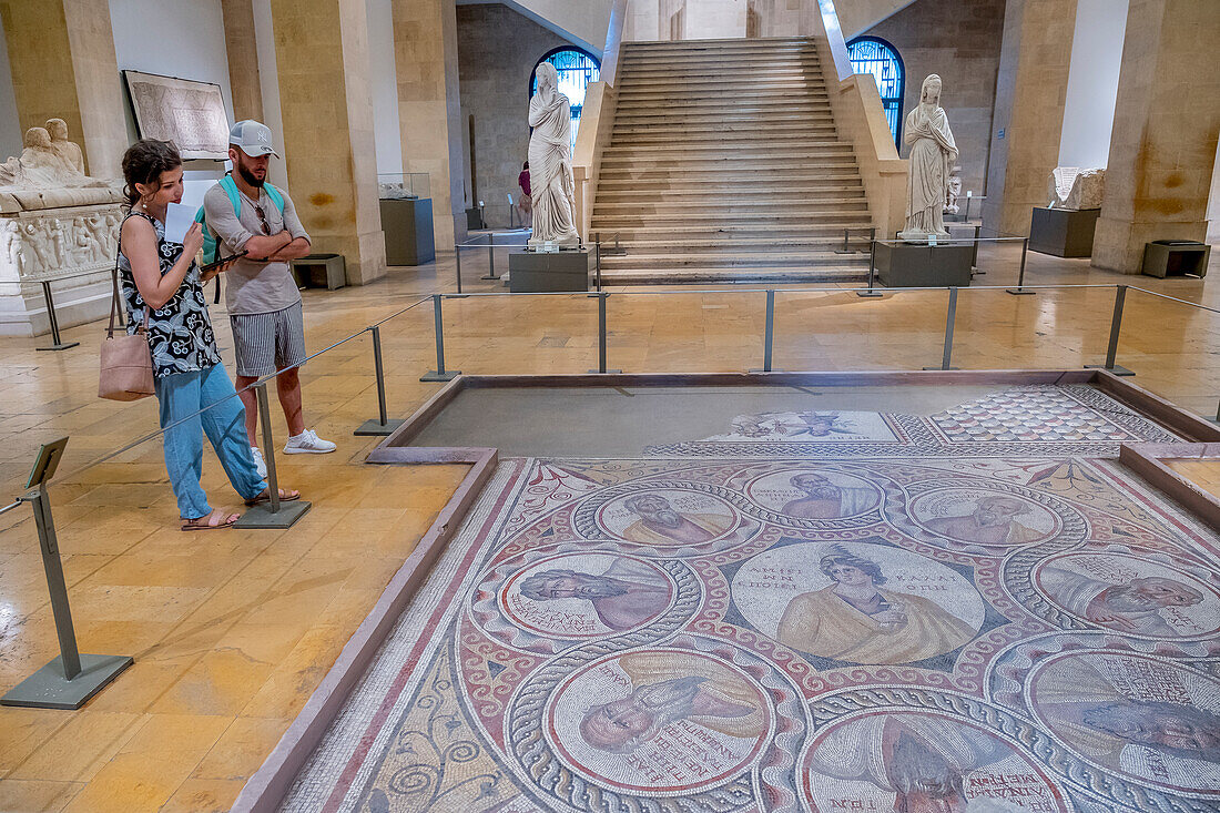 Mosaik der sieben Weisen, aus Baalbek, Nationalmuseum. Beirut, Libanon
