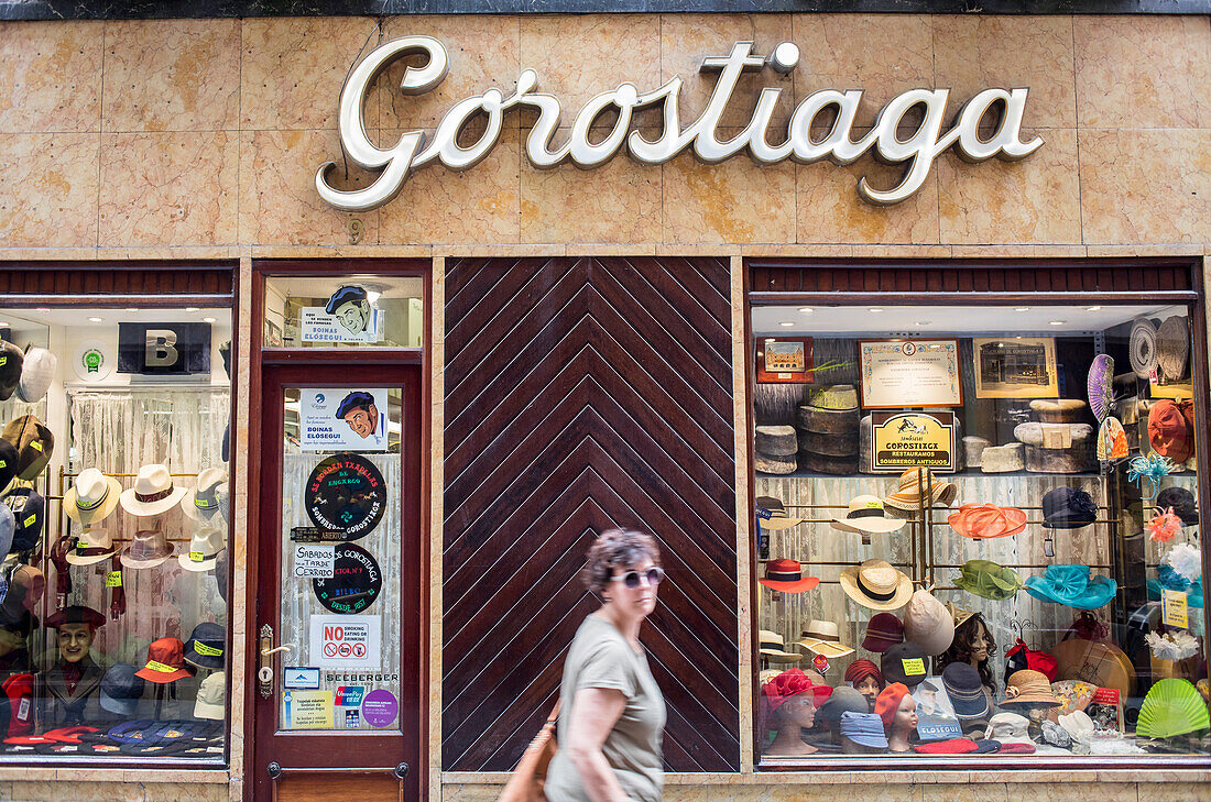 Hat shop, Sombreros Gorostiaga, 9 Viktor street, Old Town (Casco Viejo), Bilbao, Spain