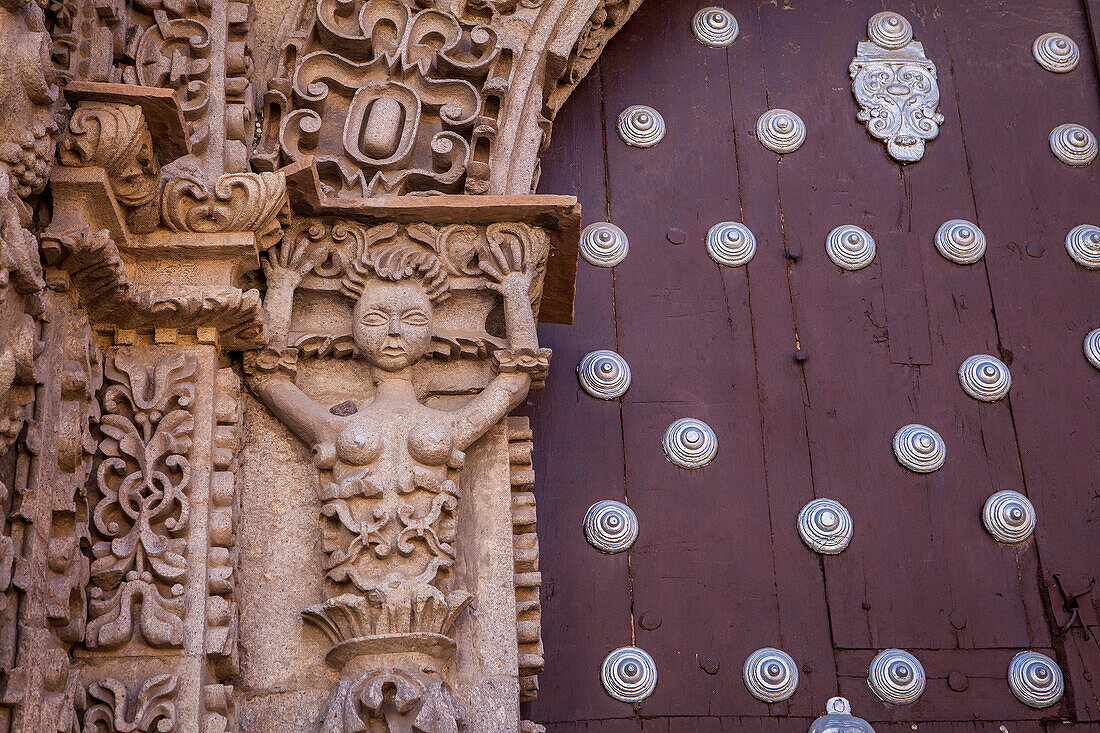 Detail, facade of San Lorenzo church, Potosi, Bolivia