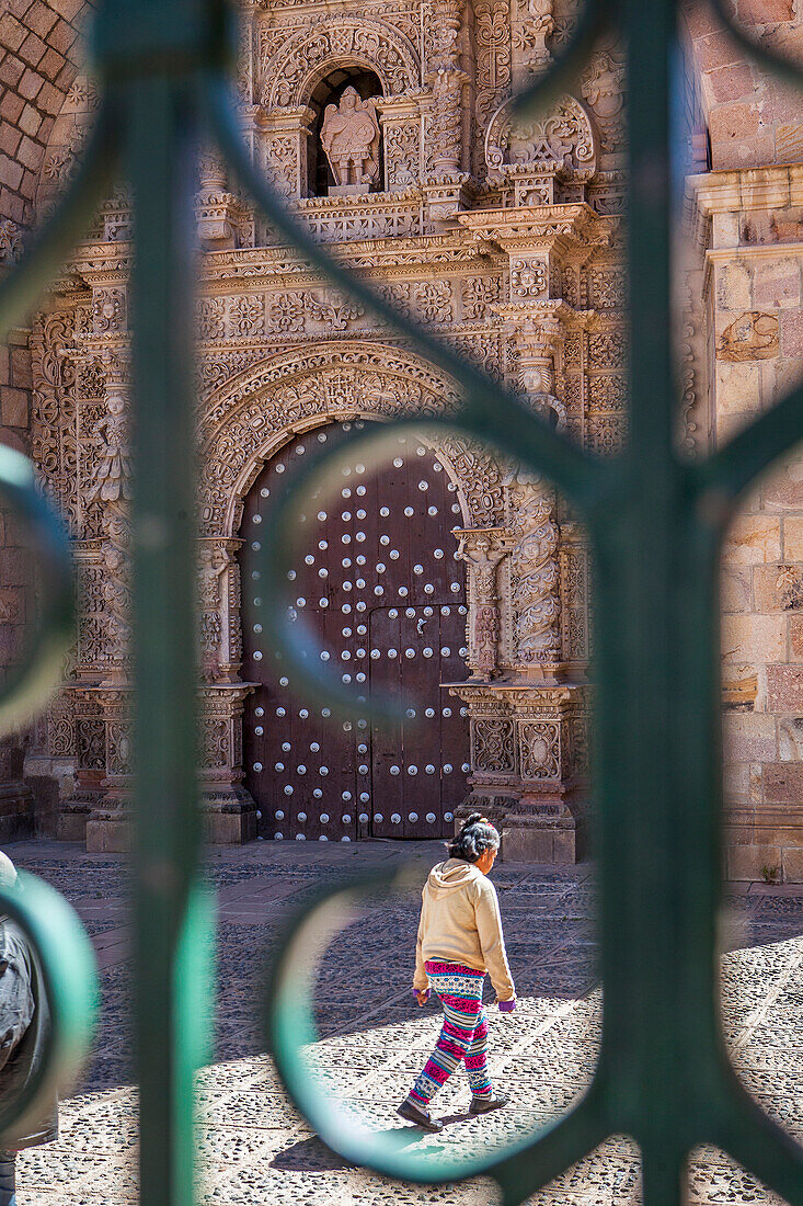 Facade of San Lorenzo church, Potosi, Bolivia