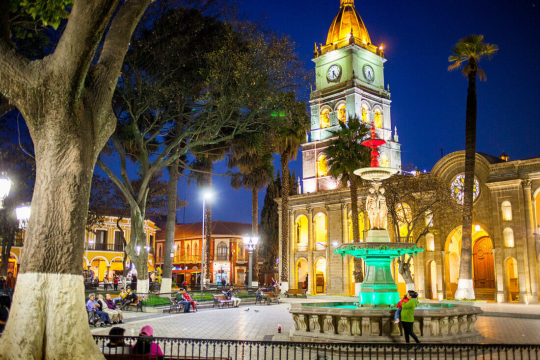 14 september square, and cathedral, Cochabamba, Bolivia