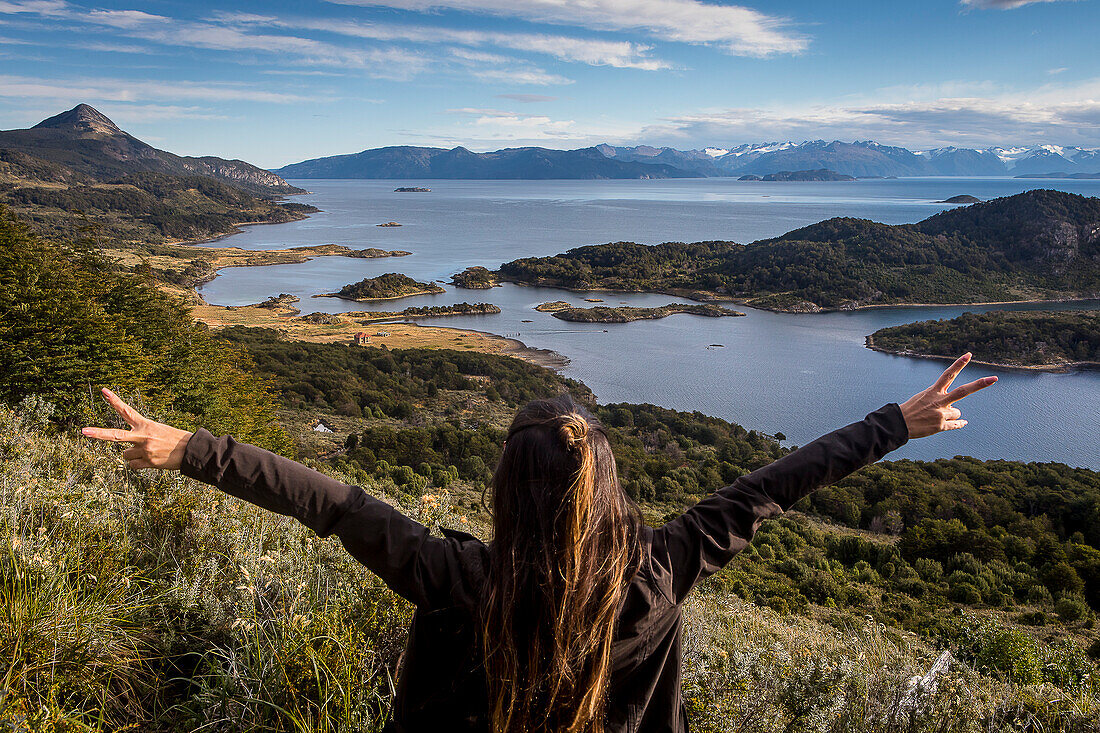 Wulaia-Bucht, auch Caleta Wulaia genannt, Insel Navarino, Feuerland, Patagonien, Chile