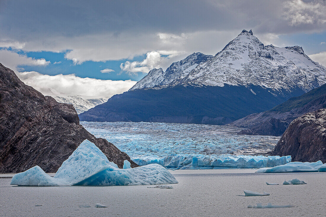 Grey Glacier, in Grey Lake, Torres del Paine national park, Patagonia, Chile