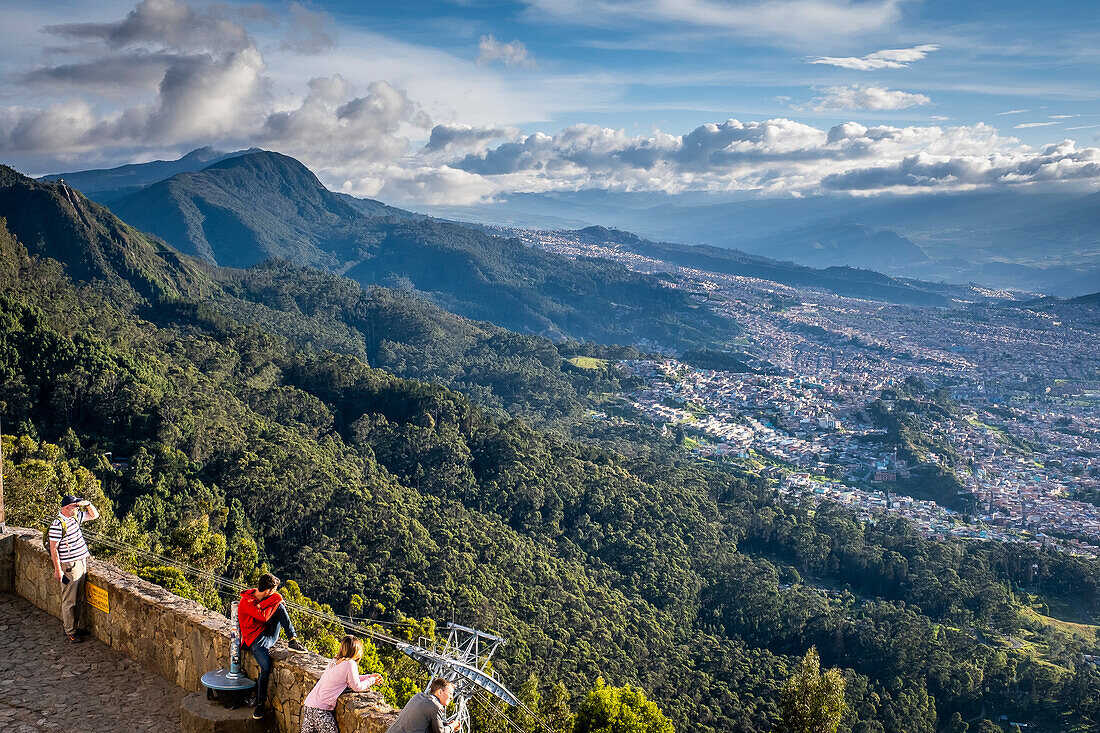 Skyline, from Montserrate hill or cerro de Montserrate, Bogota, Colombia
