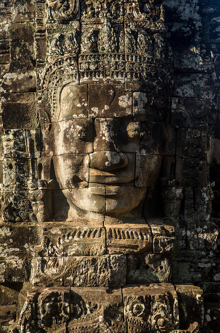 Detail, Bayon temple, Angkor Thom, Angkor, Siem Reap, Cambodia