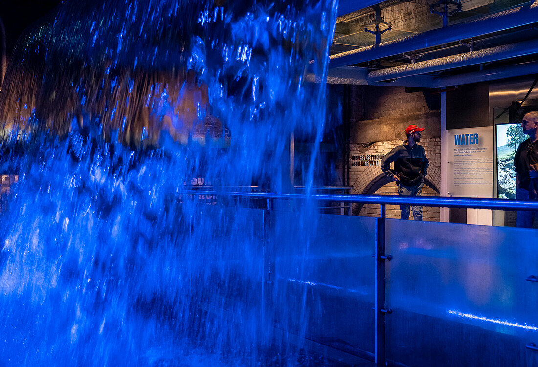 water display inside the Guinness Storehouse, brewery, museum, exhibition, Dublin, Ireland