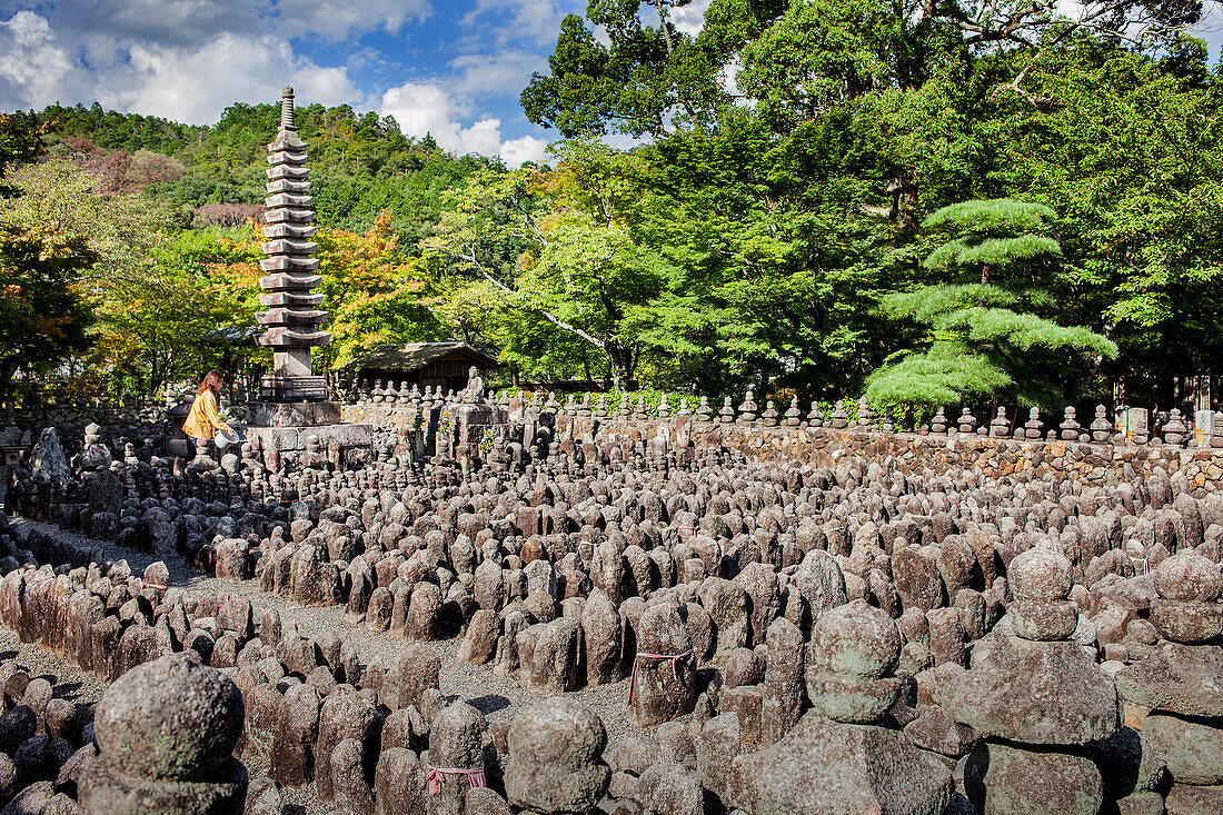 Adashino Nenbutsu dera-Tempel, Arashiyama Sagano-Gebiet, Kyoto. Kansai, Japan.