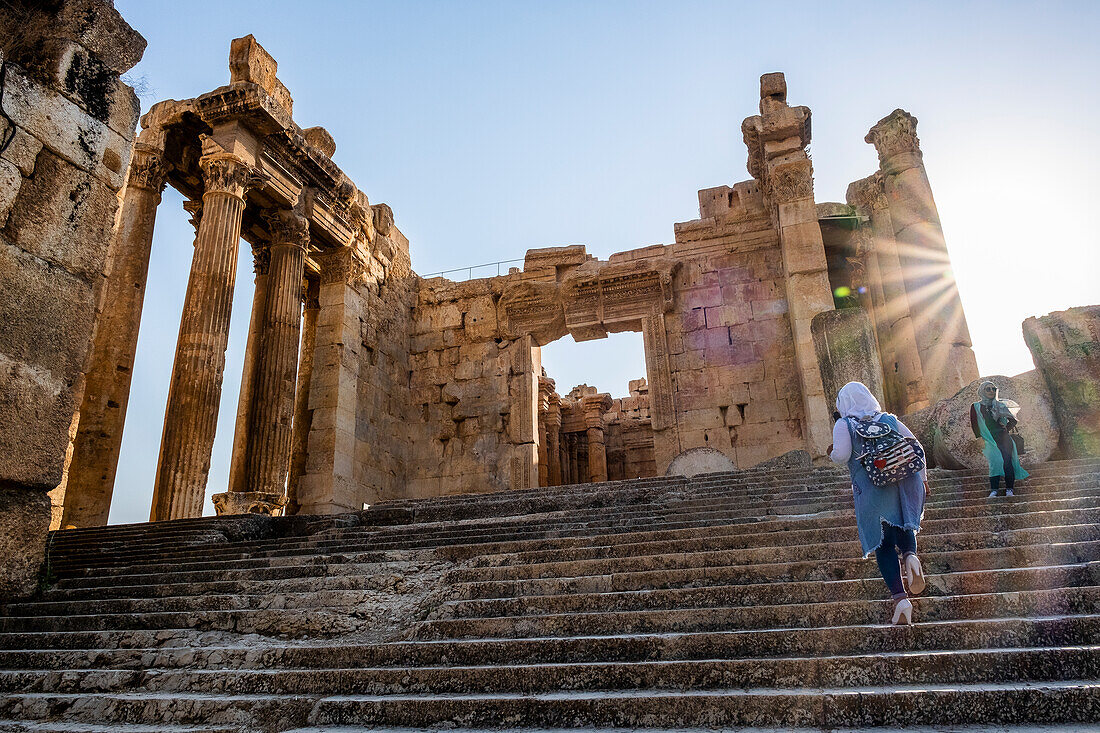 Eingang, Bacchus-Tempel, Baalbeck, Bekaa-Tal, Libanon