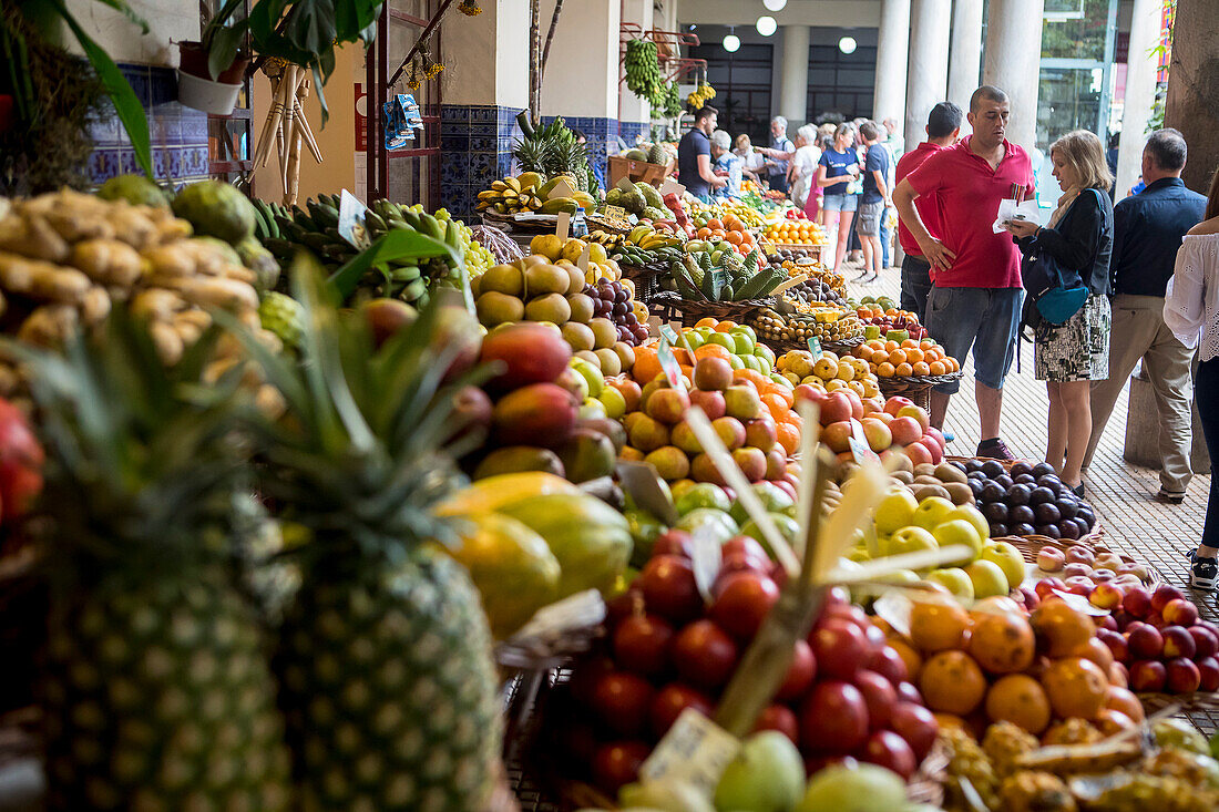 Fruits and vegetables area, Mercado dos Lavradores,Funchal,Madeira, Portugal