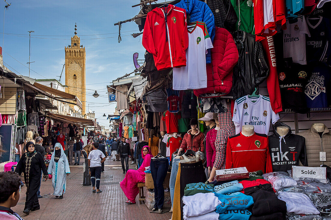 Straßenmarkt, Souika-Straße, Medina, Rabat. Marokko
