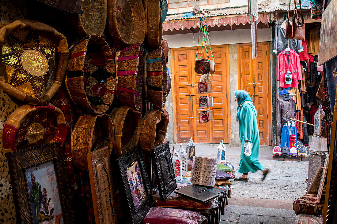 Leather souk, medina, Rabat. Morocco