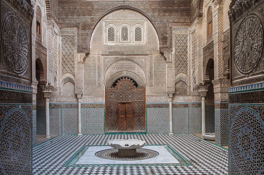 Medersa or Madrasa el-Attarine,medina, Fez el Bali, Fez, Morocco