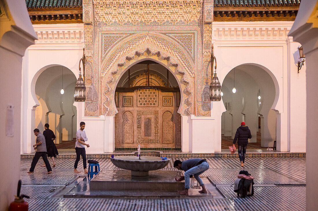 Al-Qaraouiyine-Moschee und -Universität. Universität von al-Qarawiyyin, auch Al-Karaouine geschrieben, Medina. Fez. Marokko