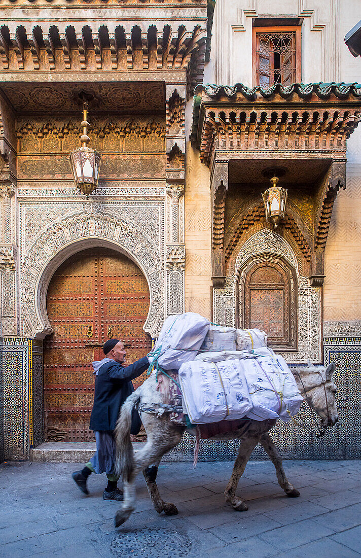 Facade of Zaouia Sidi Ahmed Tijani, medina, Fez.Morocco